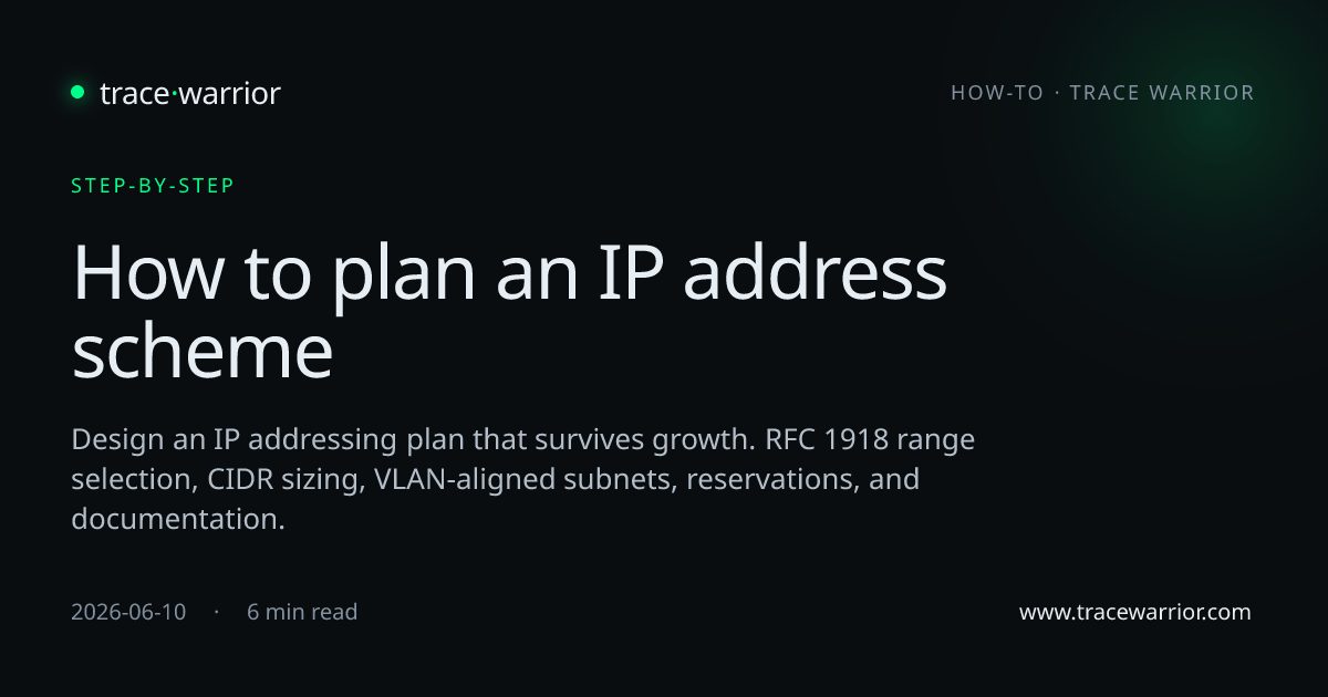 How to plan an IP address scheme · Trace Warrior