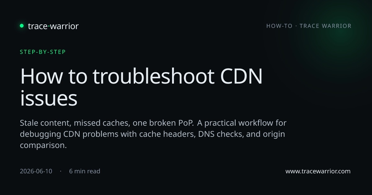 How to troubleshoot CDN issues · Trace Warrior